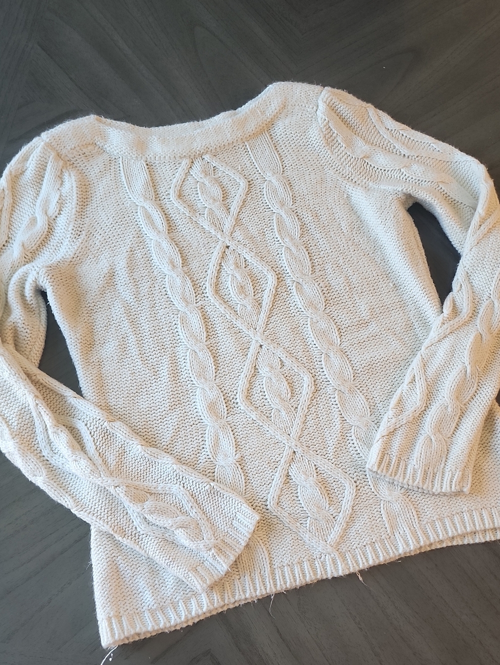 St. John's Bay Cream Cable Wideneck Sweater- Size L